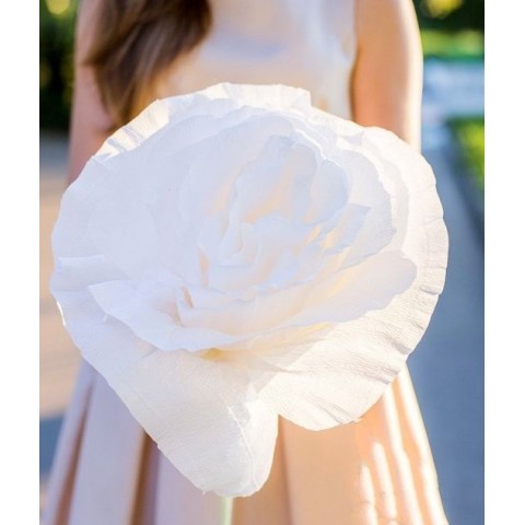 Гигантский бумажный цветок «Белая роза»