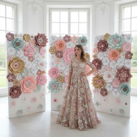 Фотозона из дизайнерских цветов