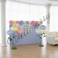 Стенд-фотозона "Горошек голубой" купить аренда