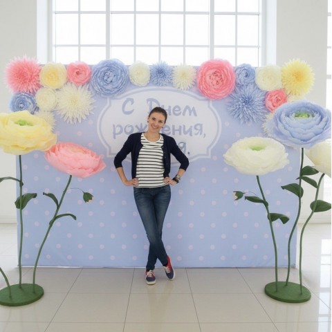 Фотозона "Горошек голубой"