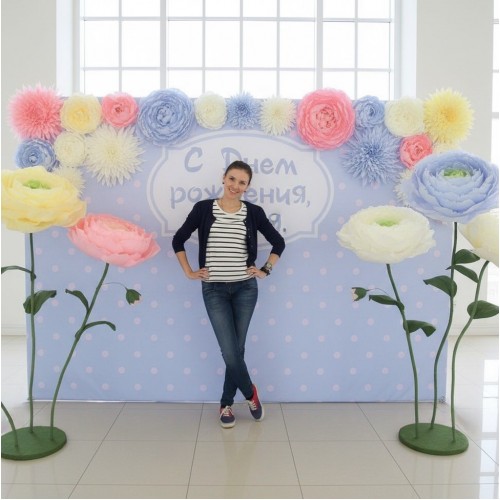 Стенд-фотозона "Горошек голубой" купить аренда
