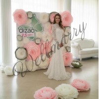 Бумажный цветок для оформления "Пион белый" купить