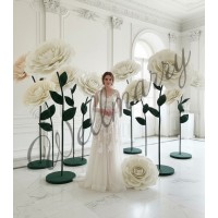 Ростовой цветок из фоамирана "Пион белый"