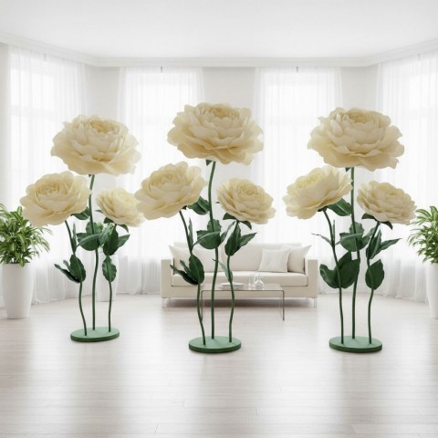 Ростовой цветок из фоамирана "Пион белый"