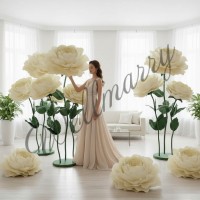 Ростовой цветок из фоамирана "Пион белый"