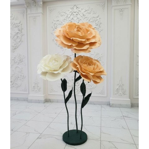 Ростовой цветок из фоамирана "Пион персиковый"