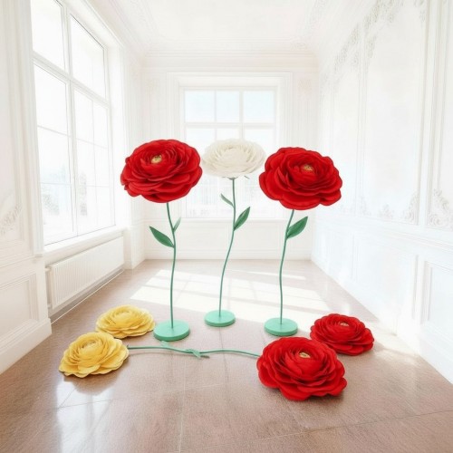 Ростовой цветок "Ранункулюс красный" из фоамирана/изолона купить