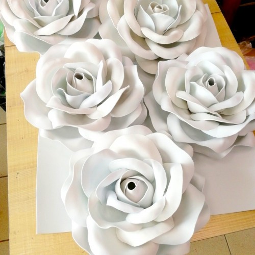 Цветок  из фоамирана "Белая роза"