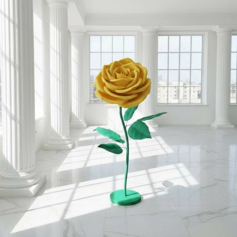 Ростовой цветок из фоамирана "Роза желтая"