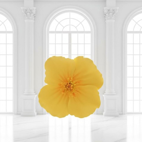 Цветок из фоамирана на стену "Тропики желтый"