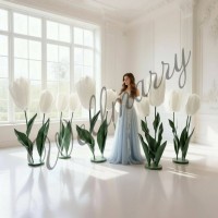 Ростовой цветок из фоамирана "Тюльпан белый" Ростовой цветок из фоамирана "Тюльпан белый" купить