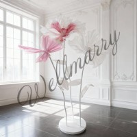 Ростовой цветок из органзы "Мак белый White/Pink" купить