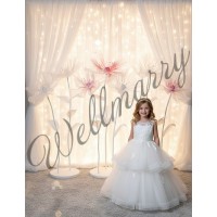 Ростовой цветок из органзы "Мак белый White/Pink" купить