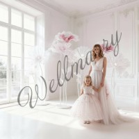 Ростовой цветок из органзы "Мак белый White/Pink" купить