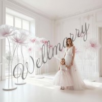 Ростовой цветок из органзы "Мак белый White/Pink" купить