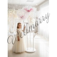 Ростовой цветок из органзы "Мак белый White/Pink" купить